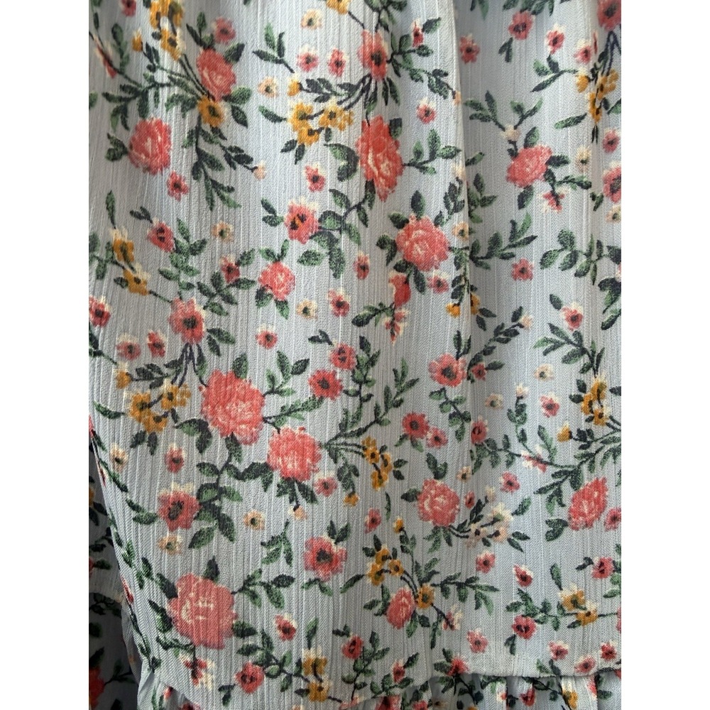 Altar'd State Blue Pink Floral Ruffle Layered Dress Size 8 - Picture 9 of 9